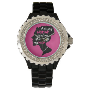 Inspirational Strong Woman Pink Mother's Day  Watch