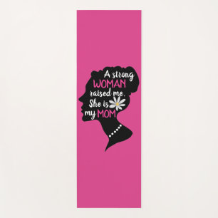 Inspirational Strong Woman Pink Mother's Day Yoga Mat