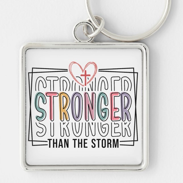Inspirational Stronger Than The Storm Key Ring (Front)