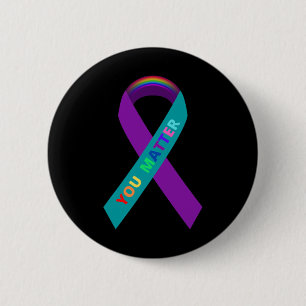 Inspirational Suicide Awareness Ribbon For Lgbtq C 6 Cm Round Badge