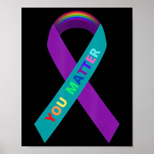 Inspirational Suicide Awareness Ribbon for LGBTQ C Poster (Front)