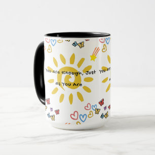 Inspirational Sun & Butterflies Doodle Pattern Com Mug