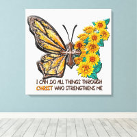 Inspirational Sunflower/Cross/Butterfly