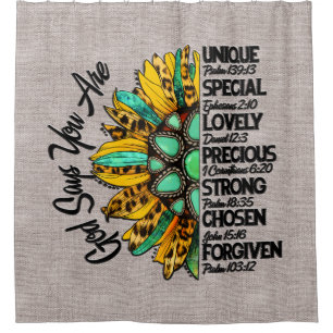 Inspirational Sunflower Scripture/Sublimation Shower Curtain