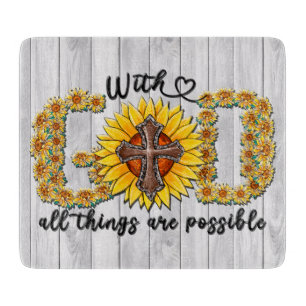Inspirational Sunflower Sublimation/Scripture Cutting Board