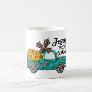 Inspirational Sunflower/Truck Sublimation Coffee Mug