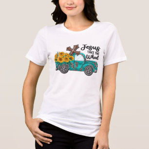 Inspirational Sunflower/Truck Sublimation Tri-Blend Shirt