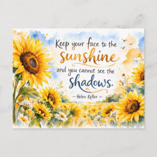 Inspirational Sunflowers – Watercolor Sunflower Postcard