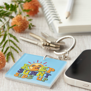 Inspirational Sunny Side Up Wordart Keychain