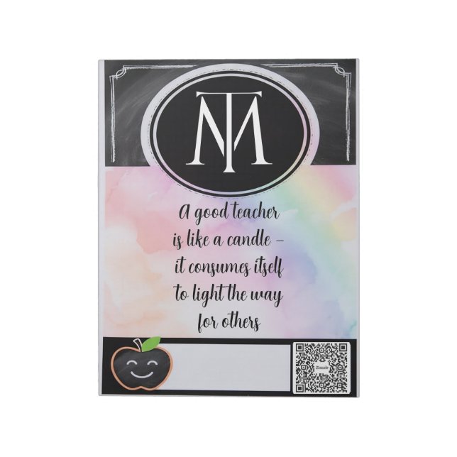 Inspirational Teacher QR Notepad (Rotated)