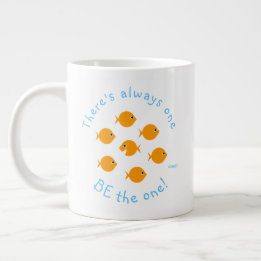 Inspirational Teacher Quote Cute Goldfish Large Coffee Mug