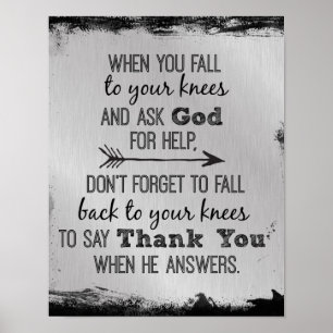 Inspirational Thank You God Quote Poster