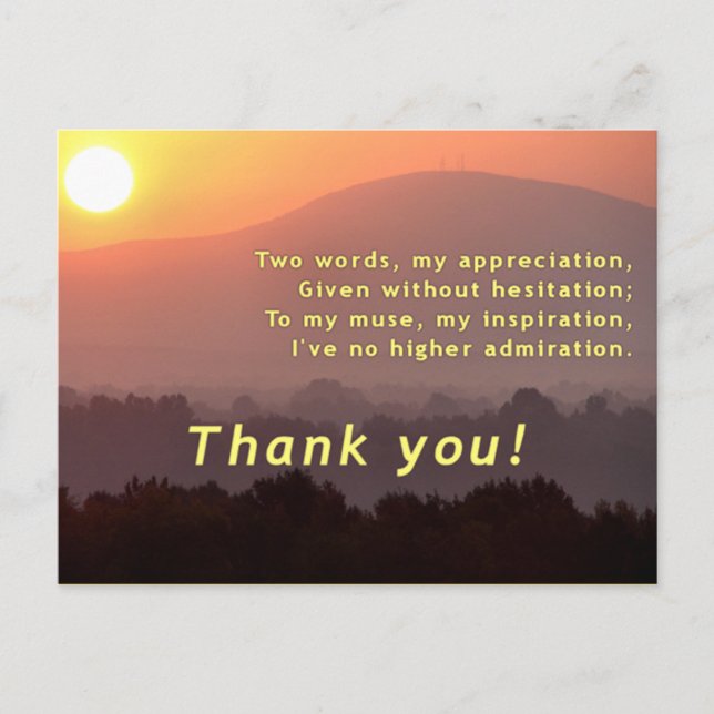 Inspirational Thank You Postcard (Front)