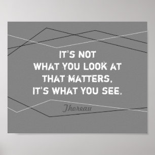inspirational Thoreau quote modern grey Poster