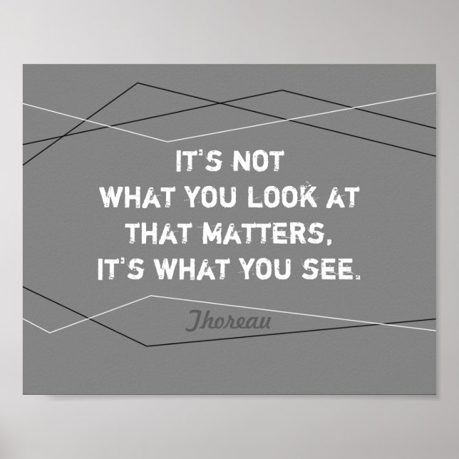 inspirational Thoreau quote modern grey Poster (Front)