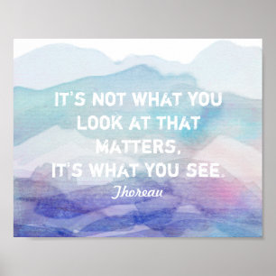 inspirational Thoreau quote watercolor design Poster