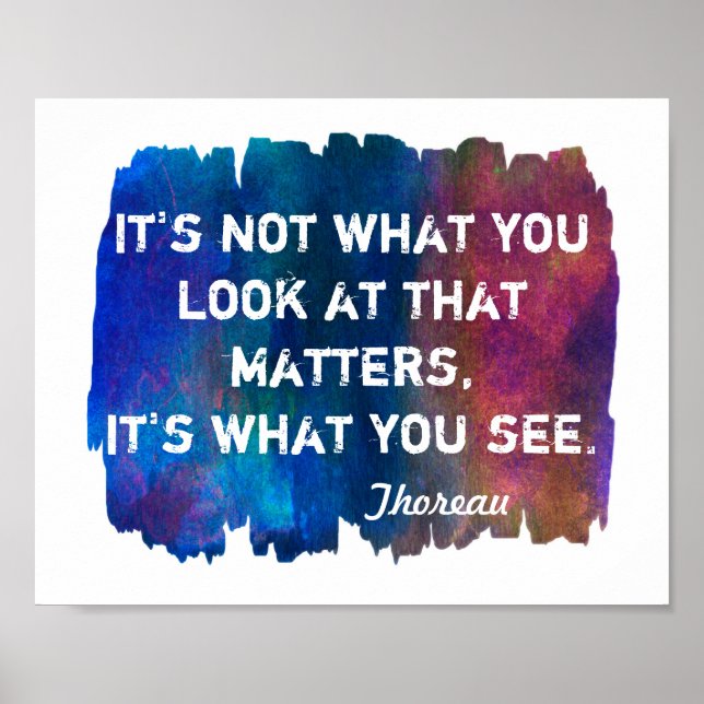 inspirational Thoreau quote watercolor design Poster (Front)