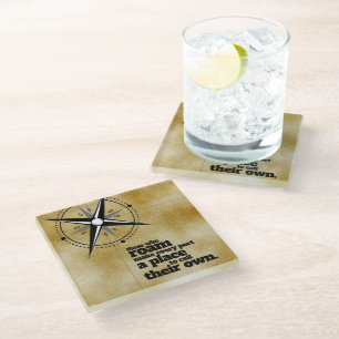 Inspirational Those Who Roam ... Glass Coaster