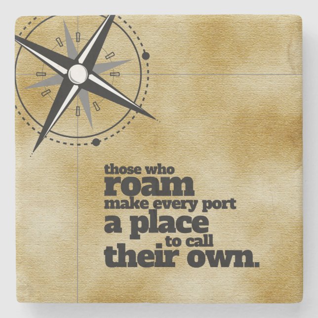 Inspirational Those Who Roam ... Stone Coaster (Front)