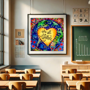 Inspirational Together Encouraging Quote Heart  Poster