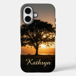 Inspirational Tree Sunset Silhouette Hope Gift iPhone 16 Case