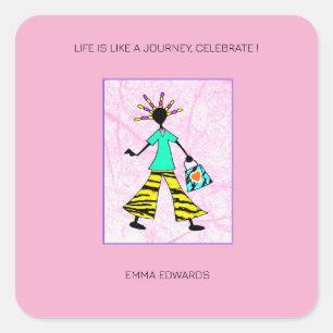 Inspirational, Trendy and Elegant Woman  Square Sticker