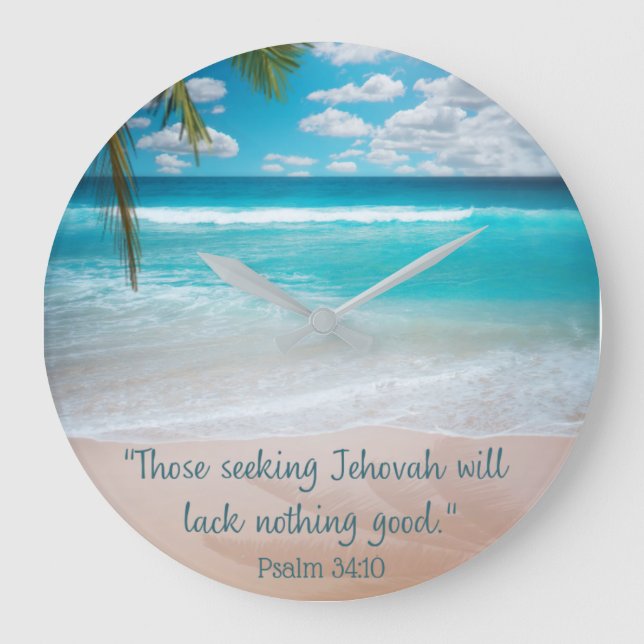 Inspirational Tropical Beach Clock (Front)