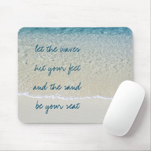 Inspirational Turquoise Blue Ocean Surf Waves Mouse Mat