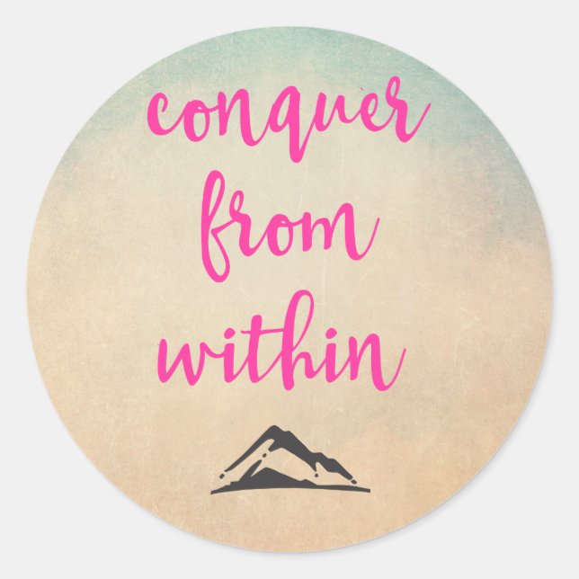 Inspirational Typography Quote on Determination Classic Round Sticker (Front)