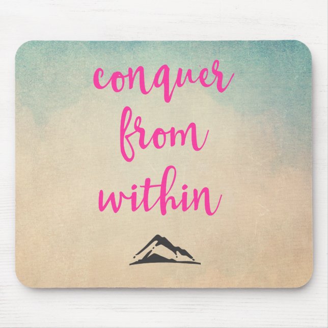 Inspirational Typography Quote on Determination Mouse Mat (Front)