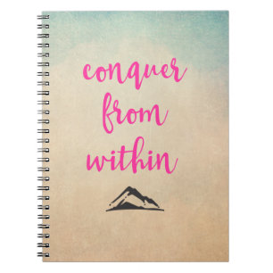 Inspirational Typography Quote on Determination Notebook