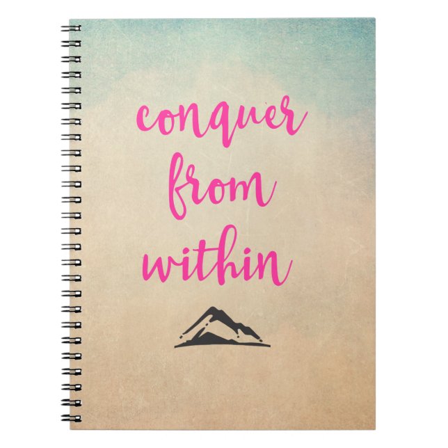 Inspirational Typography Quote on Determination Notebook (Front)