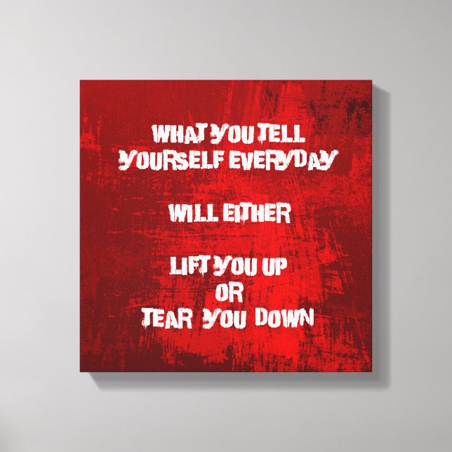 Inspirational Typography Quote on Self-Esteem Canvas Print (Front)