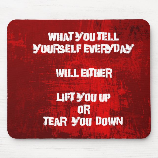 Inspirational Typography Quote on Self-Esteem Mouse Mat (Front)