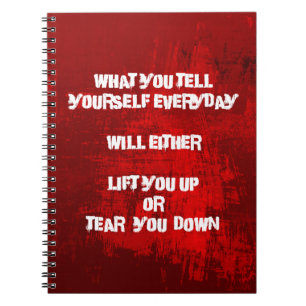 Inspirational Typography Quote on Self-Esteem Notebook