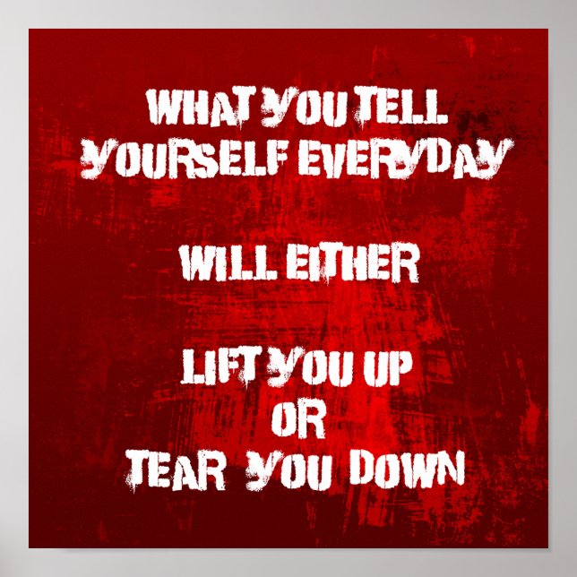 Inspirational Typography Quote on Self-Esteem Poster (Front)