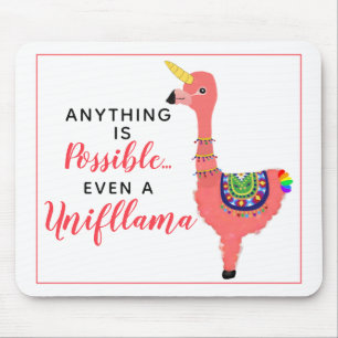 Inspirational Unicorn Flamingo Llama   Unifllama Mouse Mat
