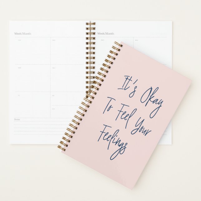 Inspirational Uplifting Positivity Quote in Blush Planner (Display)