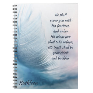 Inspirational Uplifting Psalm 91:4 Under His Wings Notebook