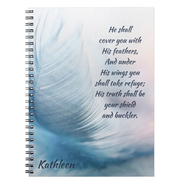Inspirational Uplifting Psalm 91:4 Under His Wings Notebook (Front)