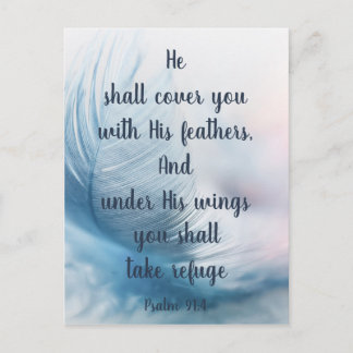 Inspirational Uplifting Psalm 91:4 Under His Wings Postcard