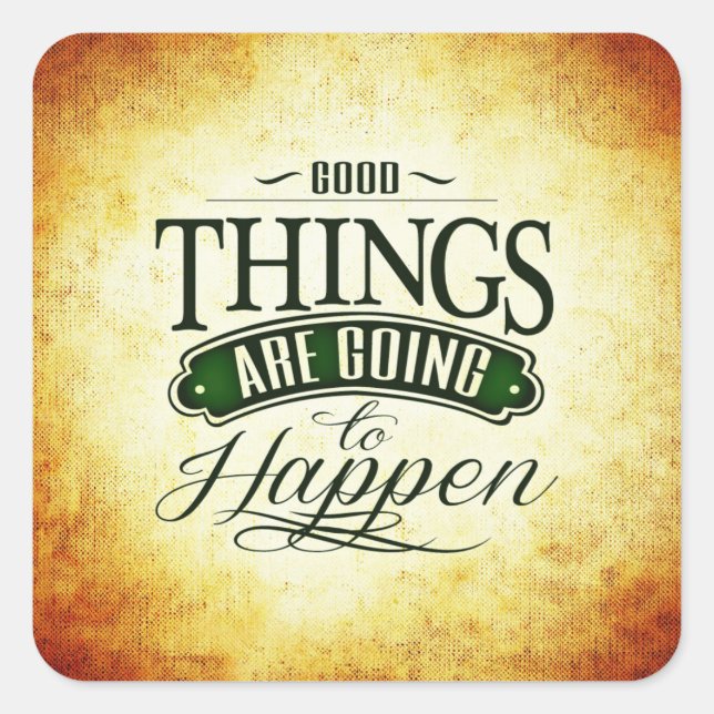 Inspirational Uplifting Quote Message Typography Square Sticker (Front)