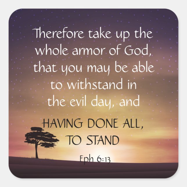 Inspirational Uplisting Motivation Bible Scripture Square Sticker (Front)