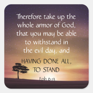 Inspirational Uplisting Motivation Bible Scripture Square Sticker