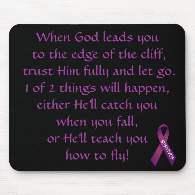 Inspirational Verse For Cancer Survivor Mousepad (Front)