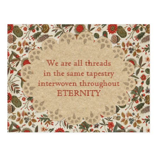 Inspirational Vintage Botanical Tapestry Postcard