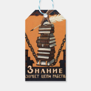 Inspirational Vintage Literacy Campaign Art Print Gift Tags