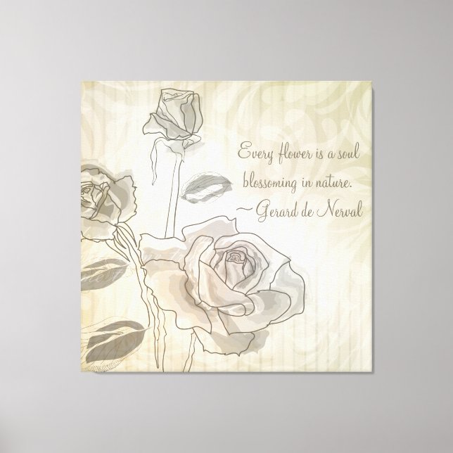 Inspirational Vintage Rose Wrapped Canvas (Front)