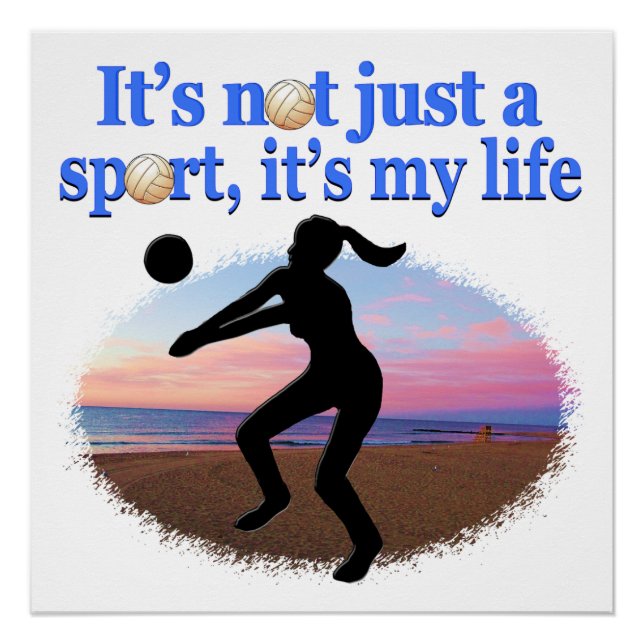 INSPIRATIONAL VOLLEYBALL IS MY LIFE DESIGN POSTER (Front)