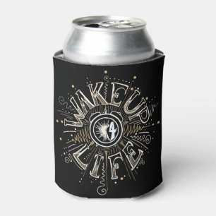 Inspirational WAKE UP 4 LIFE quote illustration Can Cooler